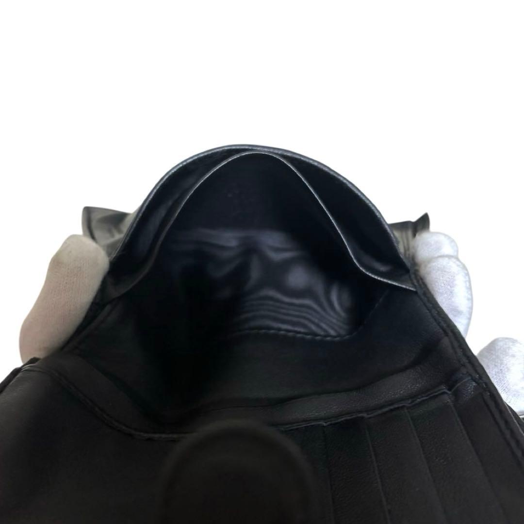 人気　ボッテガヴェネタ　折り財布　ブラック　イントレチャート　ラウンドファスナー