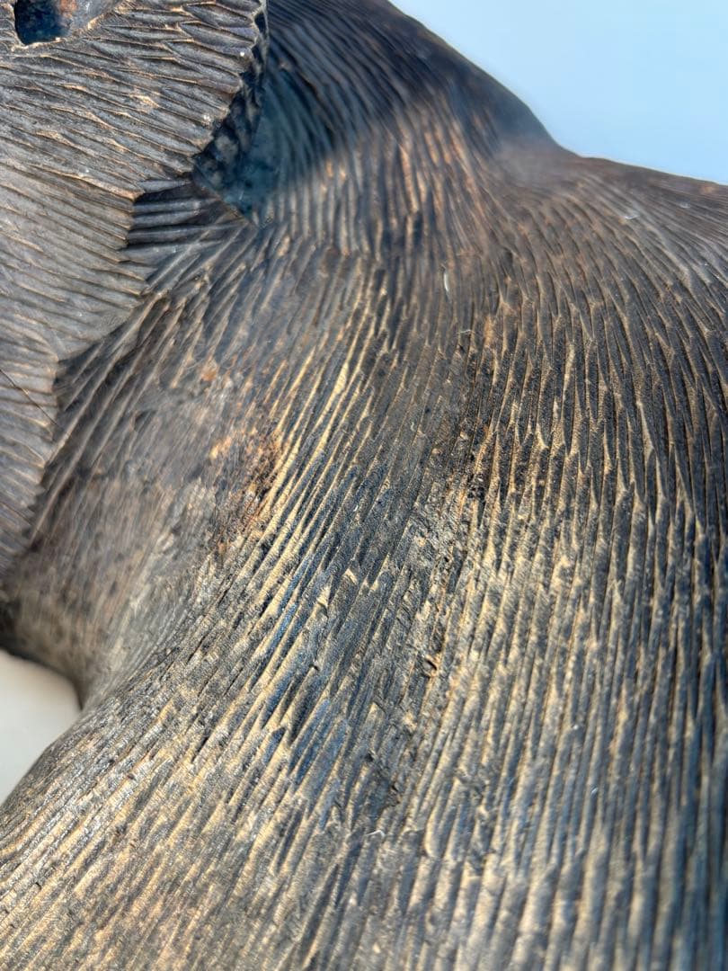 刻印「八江」木彫り熊　置物　北海道　クマ　民芸　古道具　アンティーク