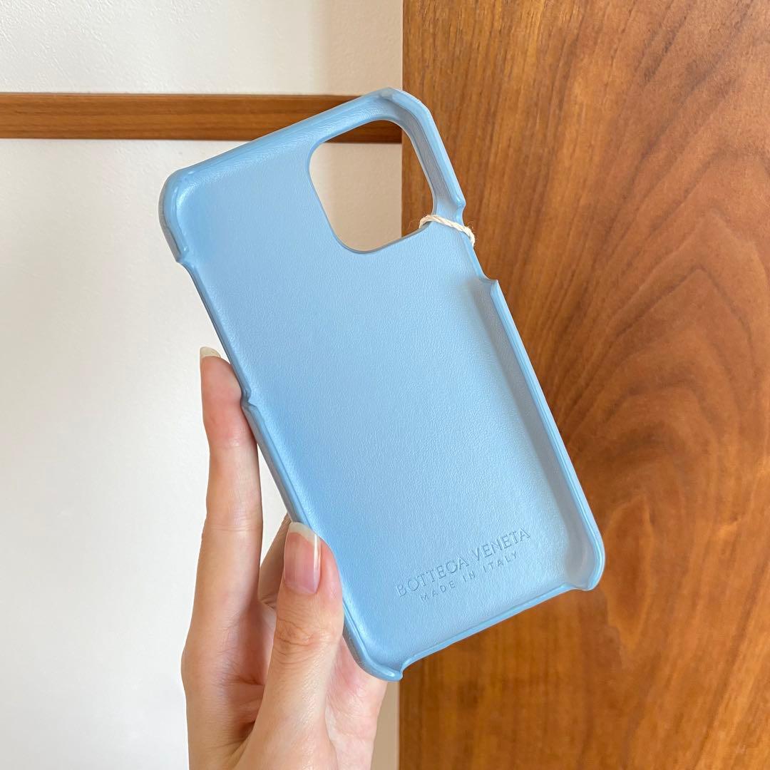 【新品】ボッテガ ヴェネタ iPhone11Proケース リング付き 水色