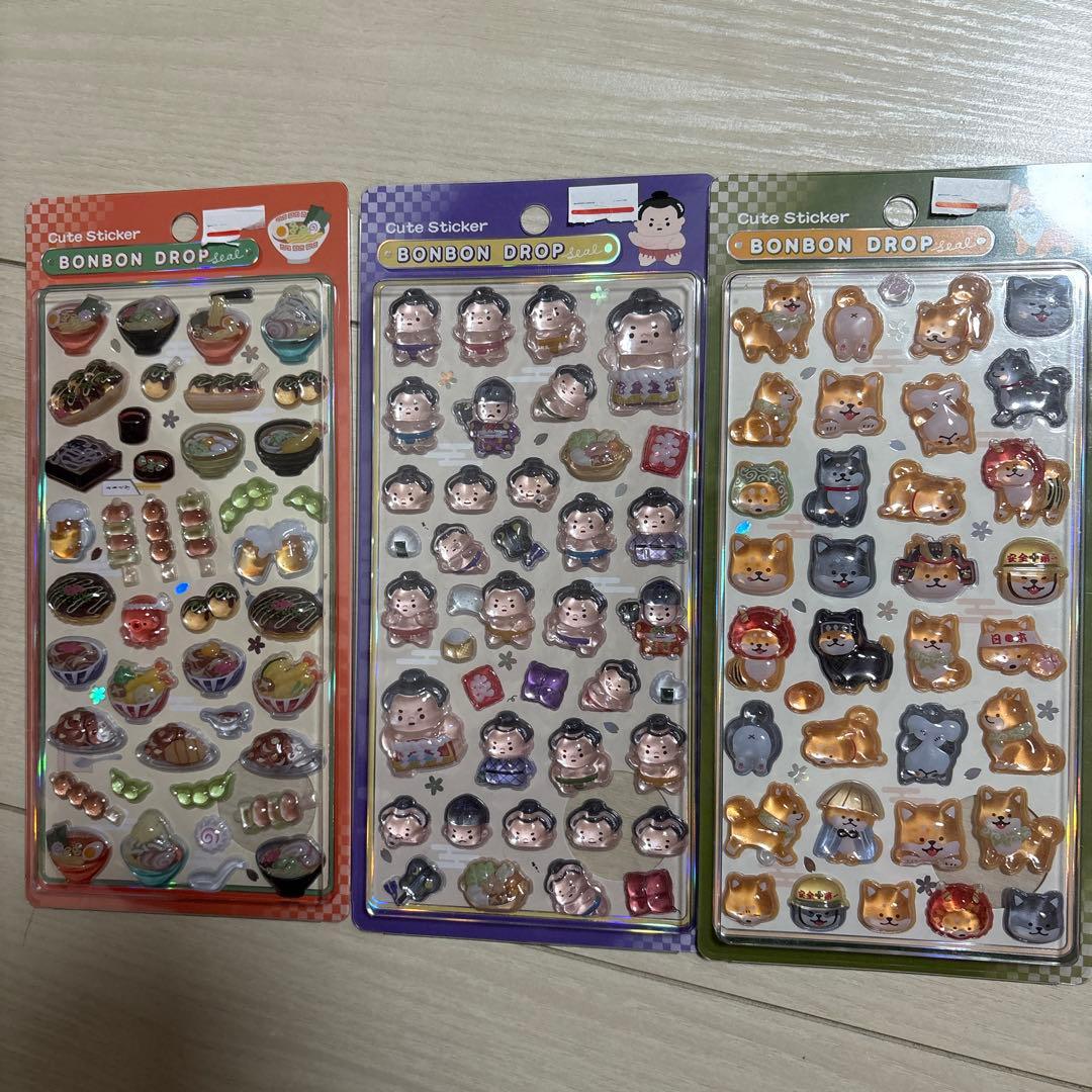 ボンボンドロップシール　和柄　5種類