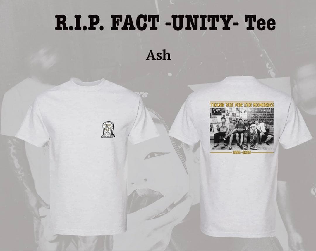 (新品)R.I.P. FACT -UNITY- Tee＜Ash＞ Lサイズ