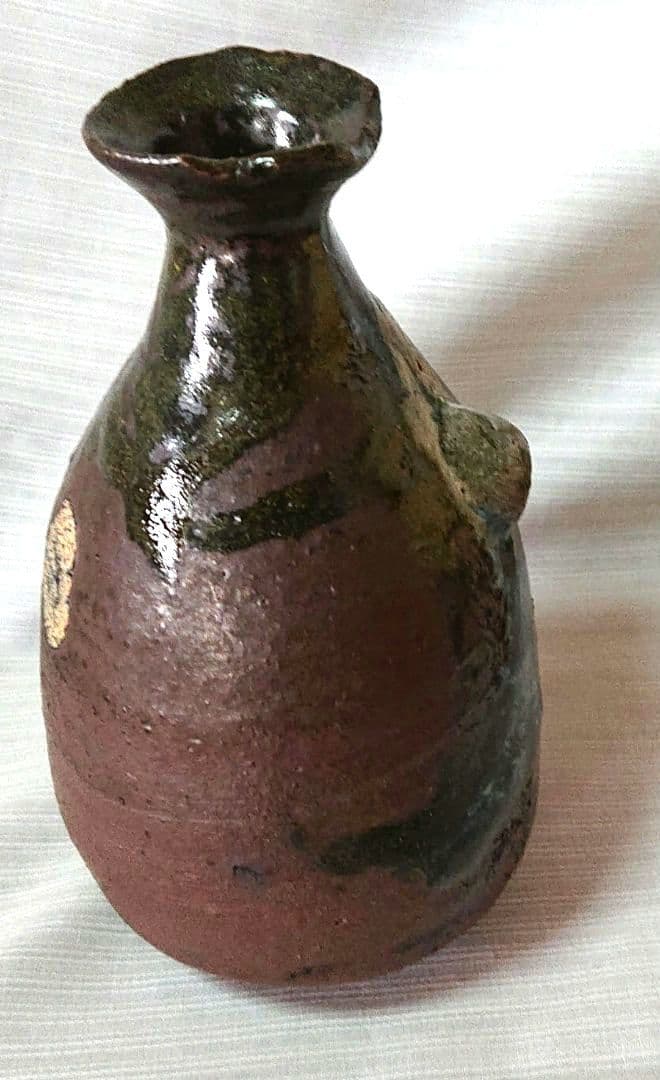 鯉江良二造壺陶器製の青茶グラデーション壺