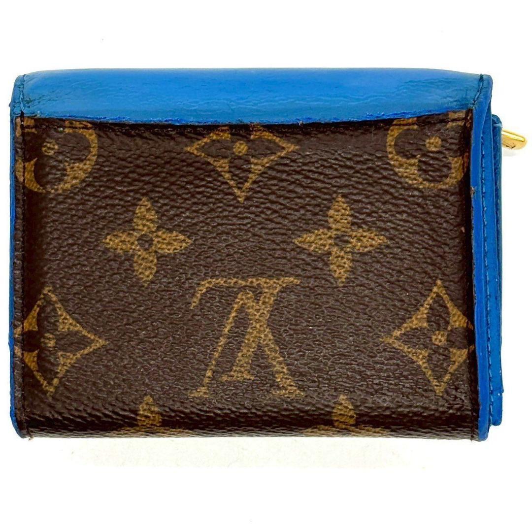ベ*ー様 鮮やかブルー✨　ルイヴィトン　ポルトフォイユ ゾエ 三つ折り財布 モノ