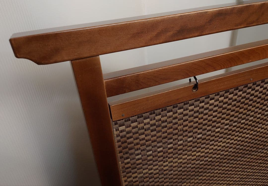 衝立　間仕切り 木製 竹簾パーテーション衝立　枯茶色仕上げフレーム　茶竹①