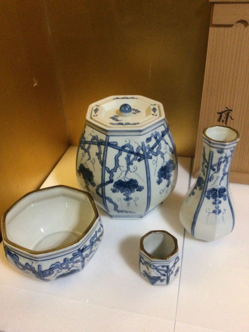 茶道具 染付皆具 共箱付き