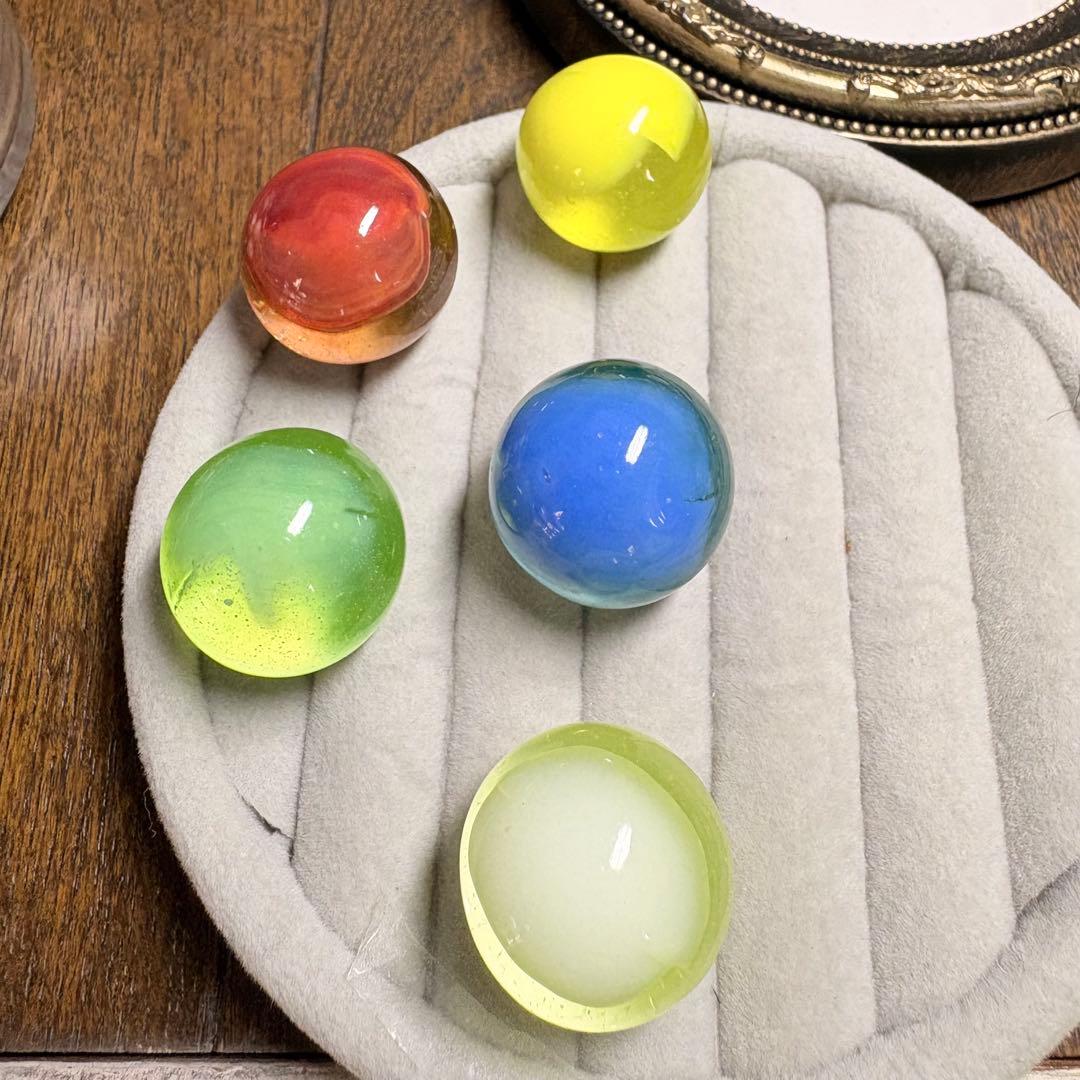 大粒 ウランガラス ビー玉 ディプレッショングラス マーブル 難あり 汚れあり