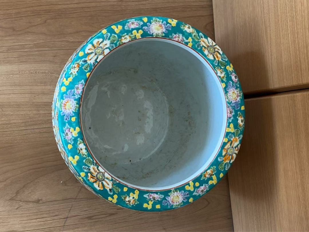 伊万里 十錦手 火鉢 古道具 陶器 水鉢 睡蓮鉢 時代物唐物