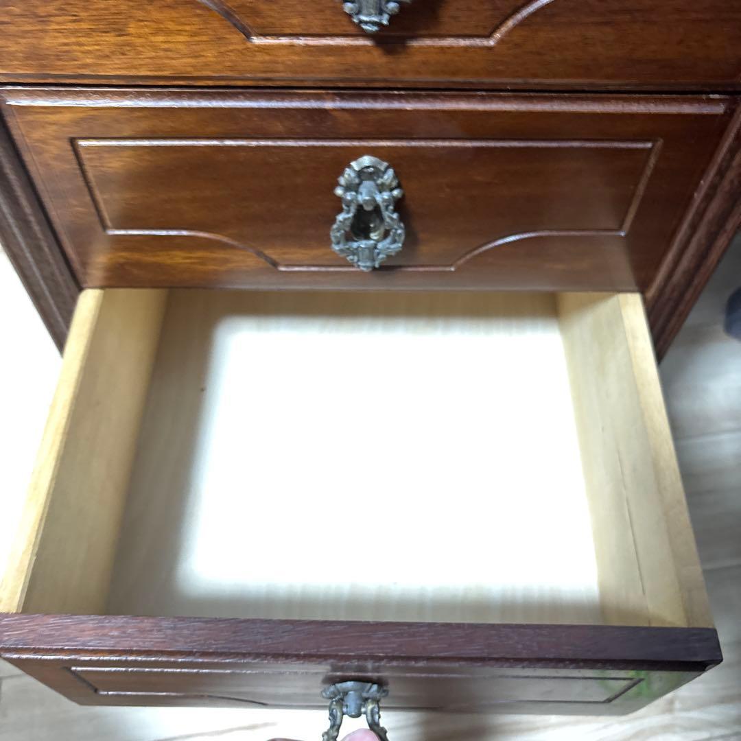 アヤノクラフト　3段引き出し付き　アンティーク　サイドテーブル　木製　最安値