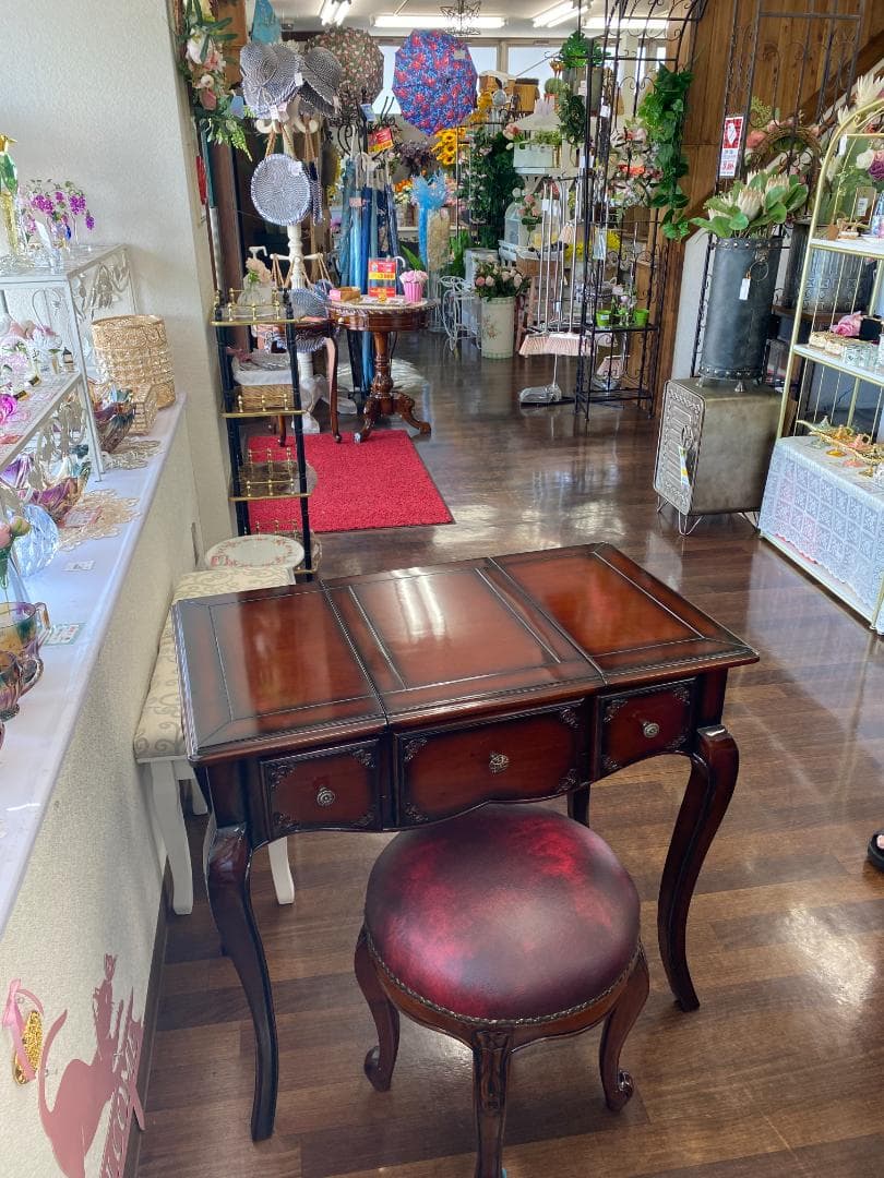 ミラーを閉じるとデスクになる 高級 ドレッサーデスク スリムドレッサー デスク