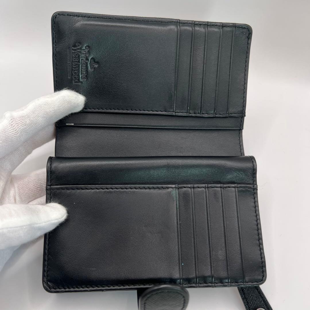 vivienne westwood 二つ折り財布　ディアマンテ　ハート　ブラック