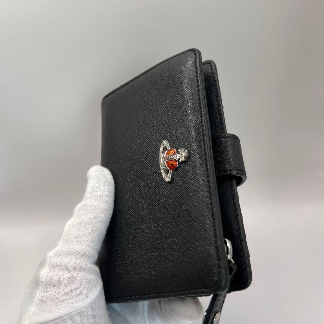 vivienne westwood 二つ折り財布　ディアマンテ　ハート　ブラック