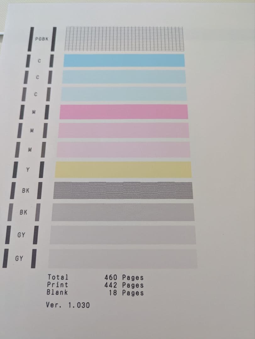 Canon PIXUS TS 8330 印刷枚数 470枚 No. 110