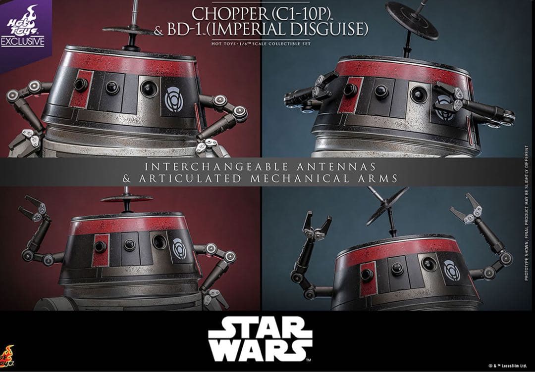 『スター・ウォーズ』1/6スケールフィギュア　チョッパー＆BD-1（帝国軍変装）