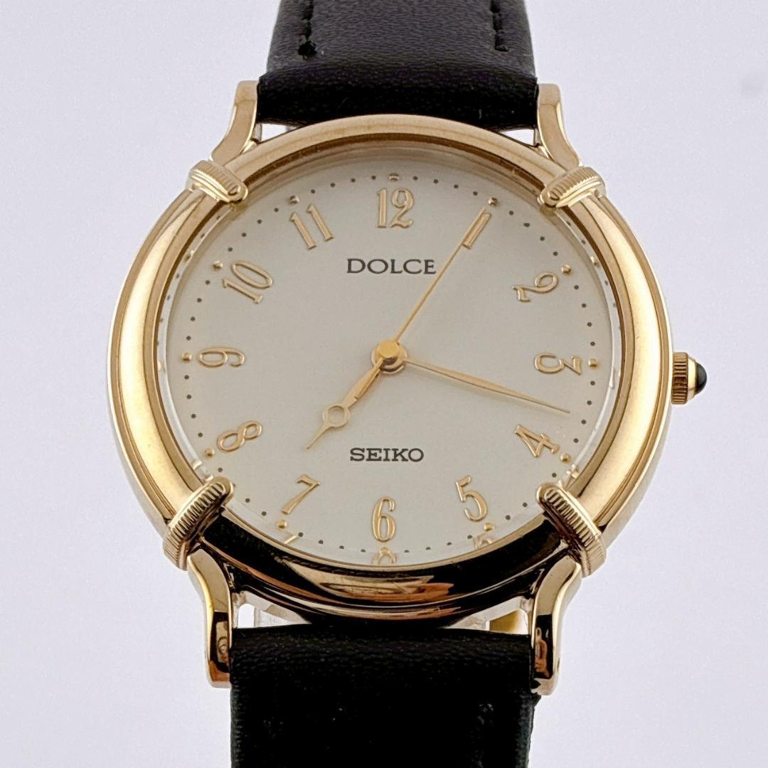 【美品/希少/電池交換済】SEIKO　DOLCE　腕時計　新品ベルト　ゴールド