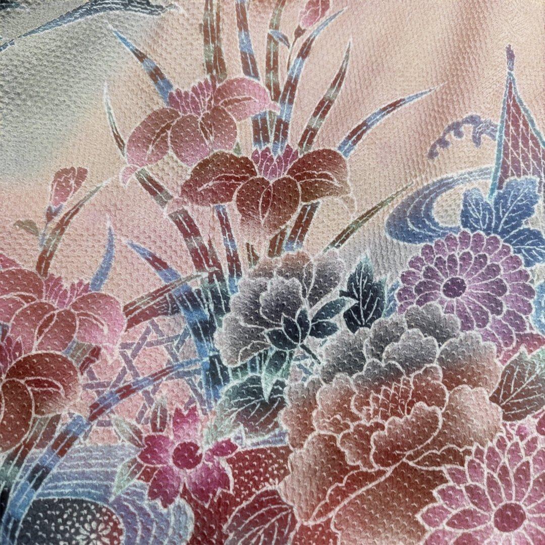 藤娘きぬたや ピンク系 牡丹松鶴 総絞り振袖