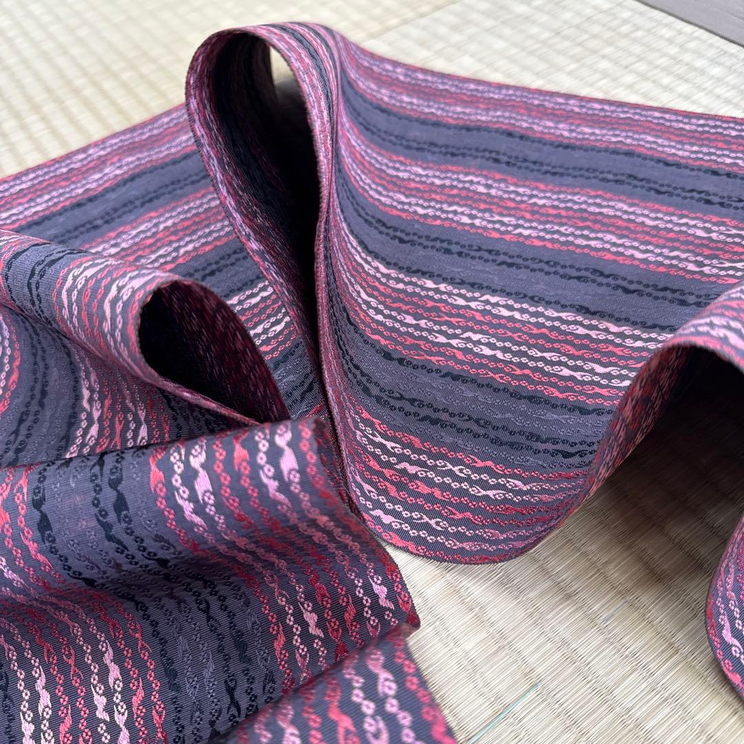 博多織名古屋帯　反物　松居特撰手織り　繻子織