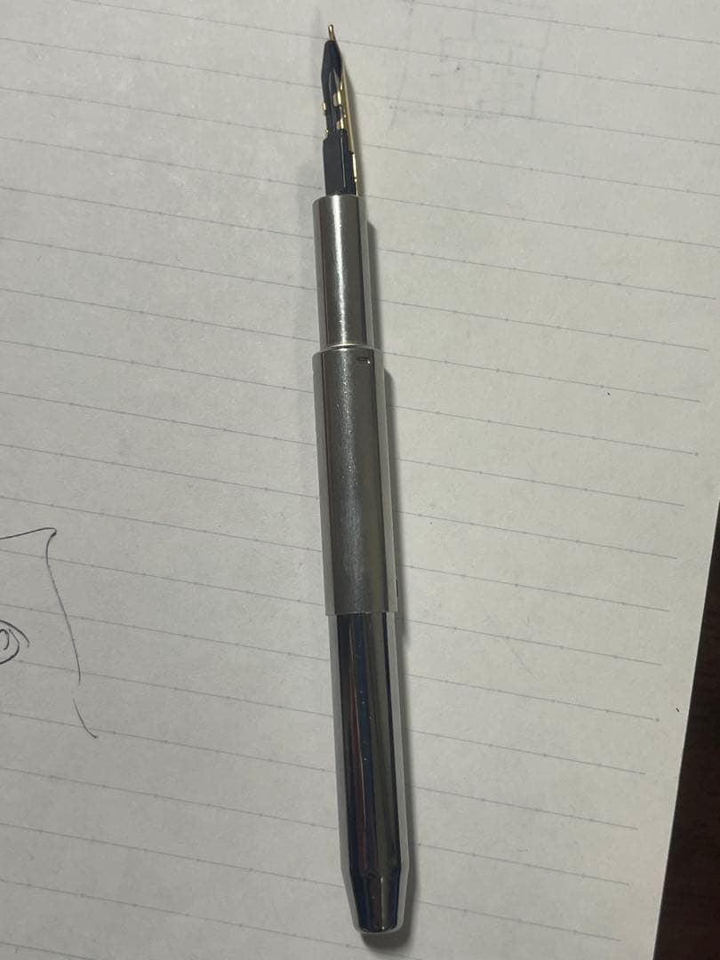 キャップレス 18金 万年筆 F字 青金