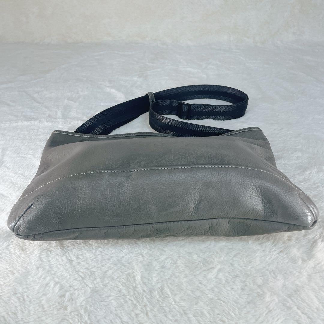 【美品】 PORTER ポーター ショルダーバッグ レザー グレー