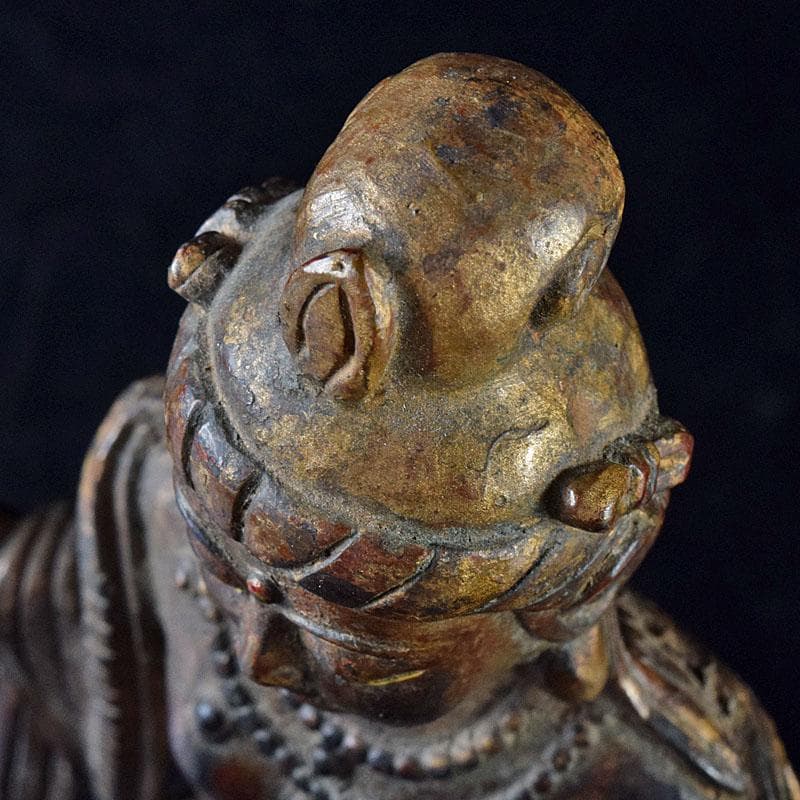 マツ　仏教美術　古銅鍍金　チベット仏　仏像　置物　D　R8634