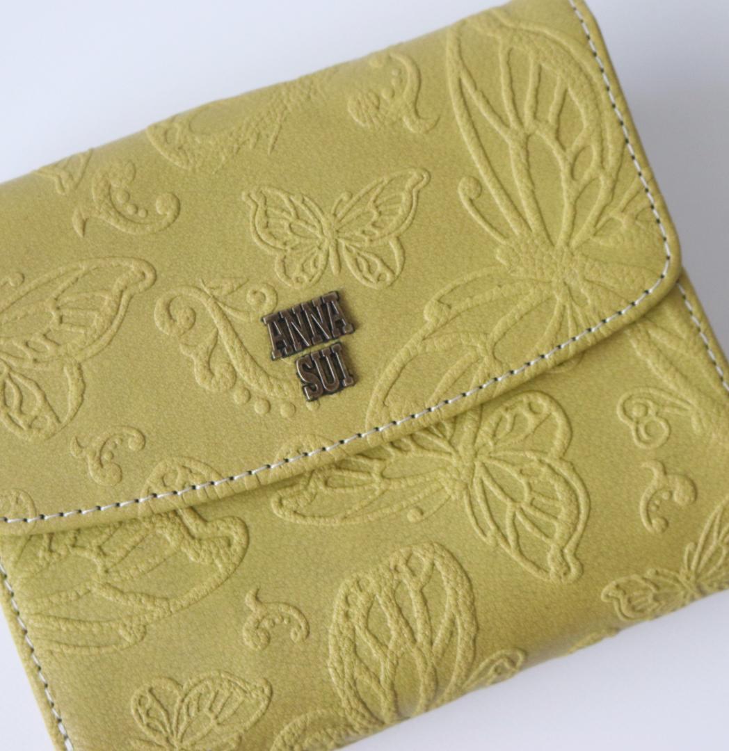 新品タグ付き【アナスイ】バタフライ ダンス 口金 がま口二つ折り財布