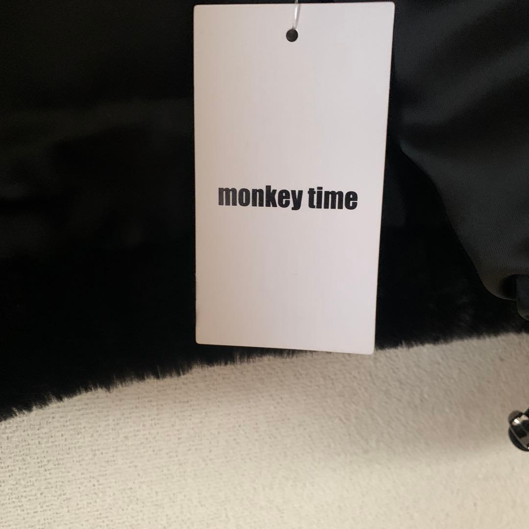 新品タグ付MONKEYTIME ファーブルゾン　黒M