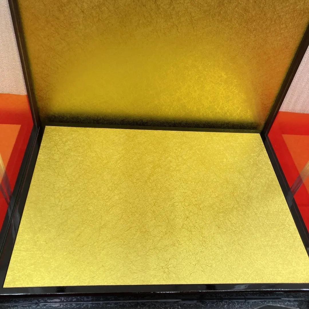 IK-1 美品！12号　面取り　ひな人形ガラスケース　市松ケースのみ　巾39㎝