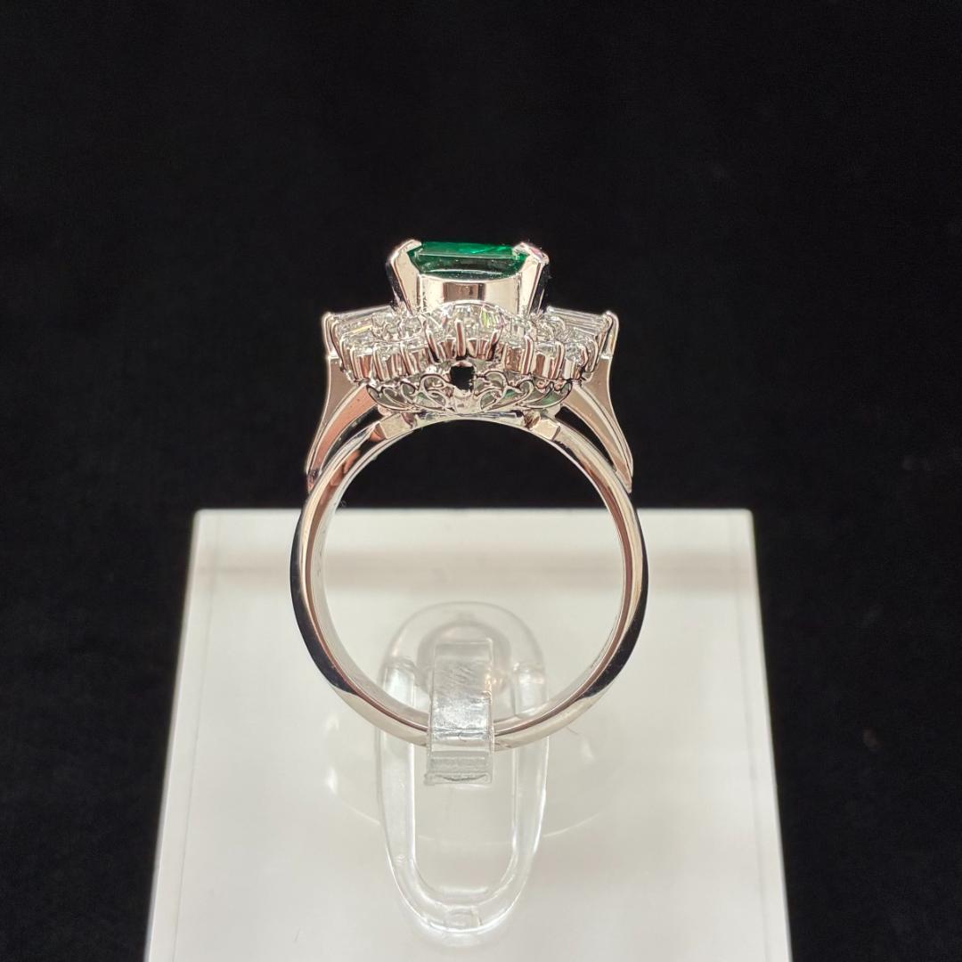 Pt900 エメラルド1.74ct ダイヤ リング 鑑別書付 #11