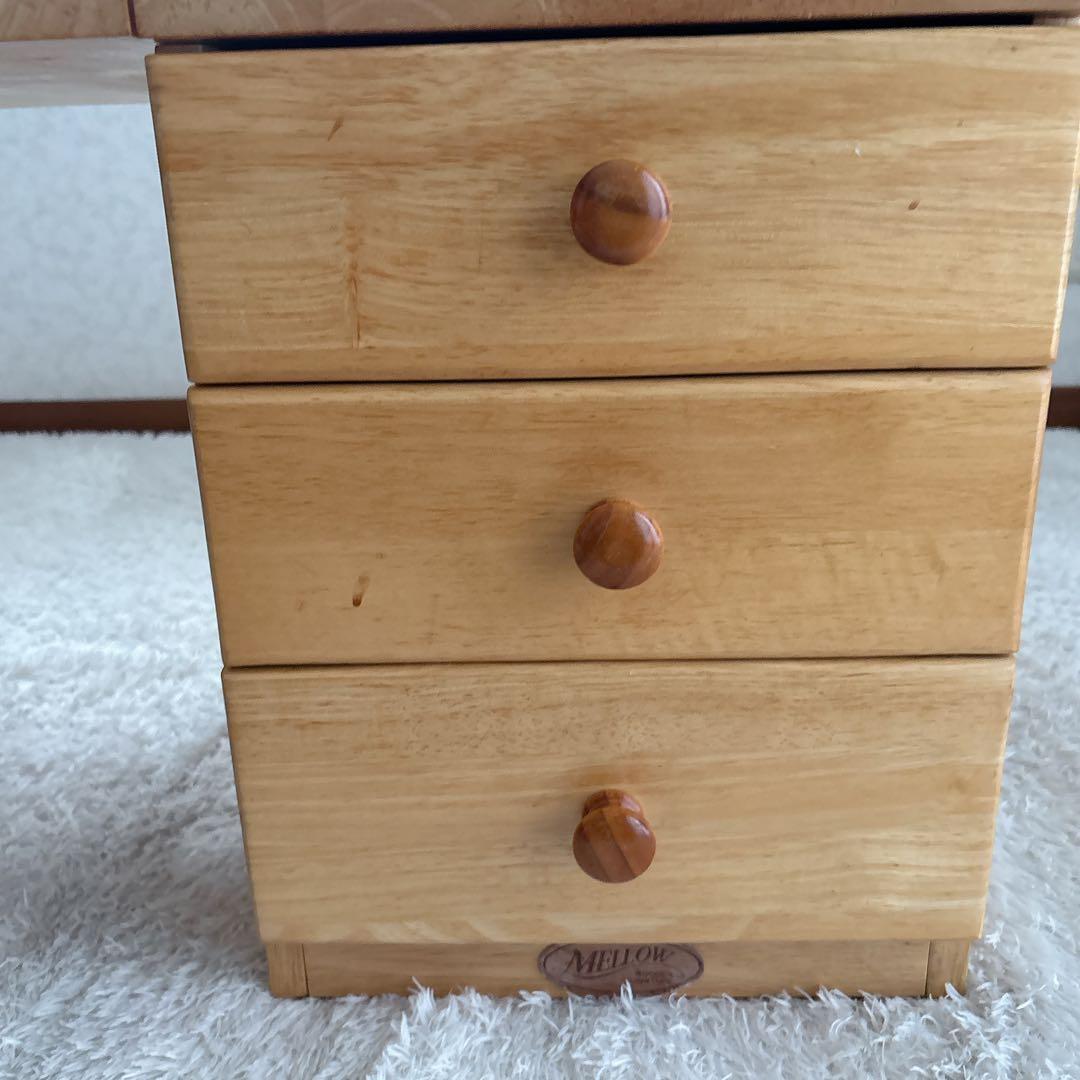 折り畳み】文机　机　座卓　作業台　花台　木製　ナチュラル 引き出し付き