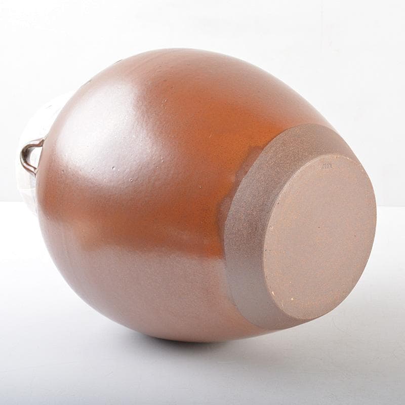 丹波焼　信水窯　市野克明　飾壷　口覆・飾紐付　共箱　M R5667C