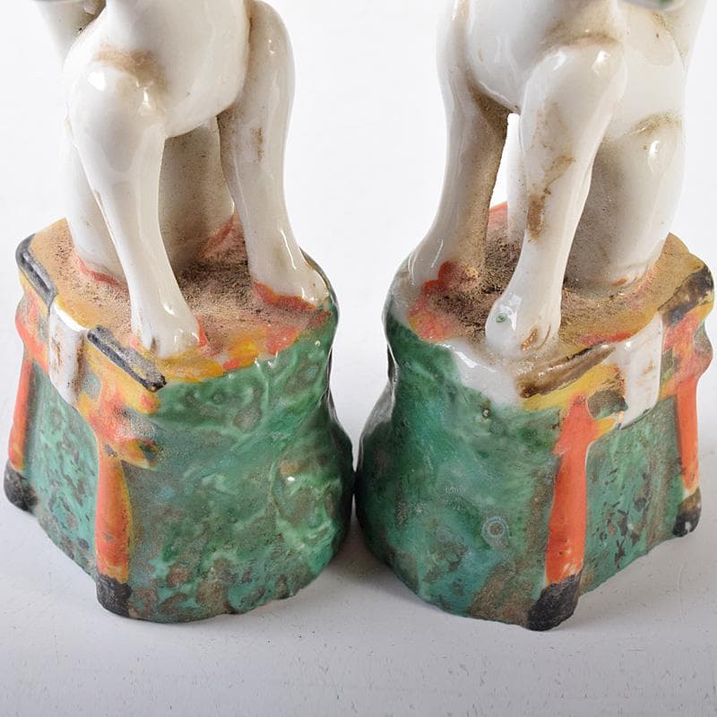 陶器製　色絵金彩　お稲荷さん　狐　3点まとめて　M　R8078