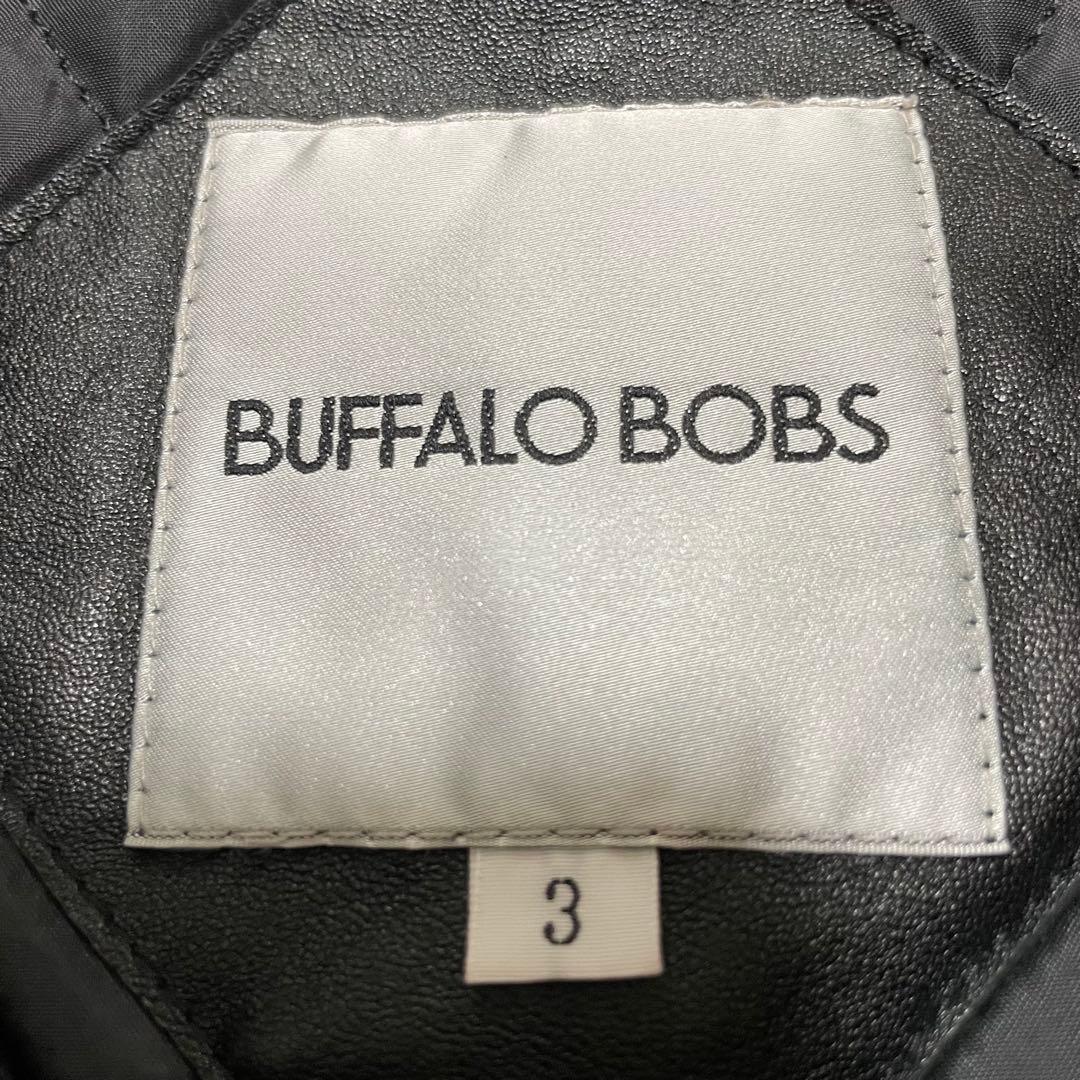 【BUFFALOBOBS】ブラックレザー シングルライダース　羊革　サイズ3