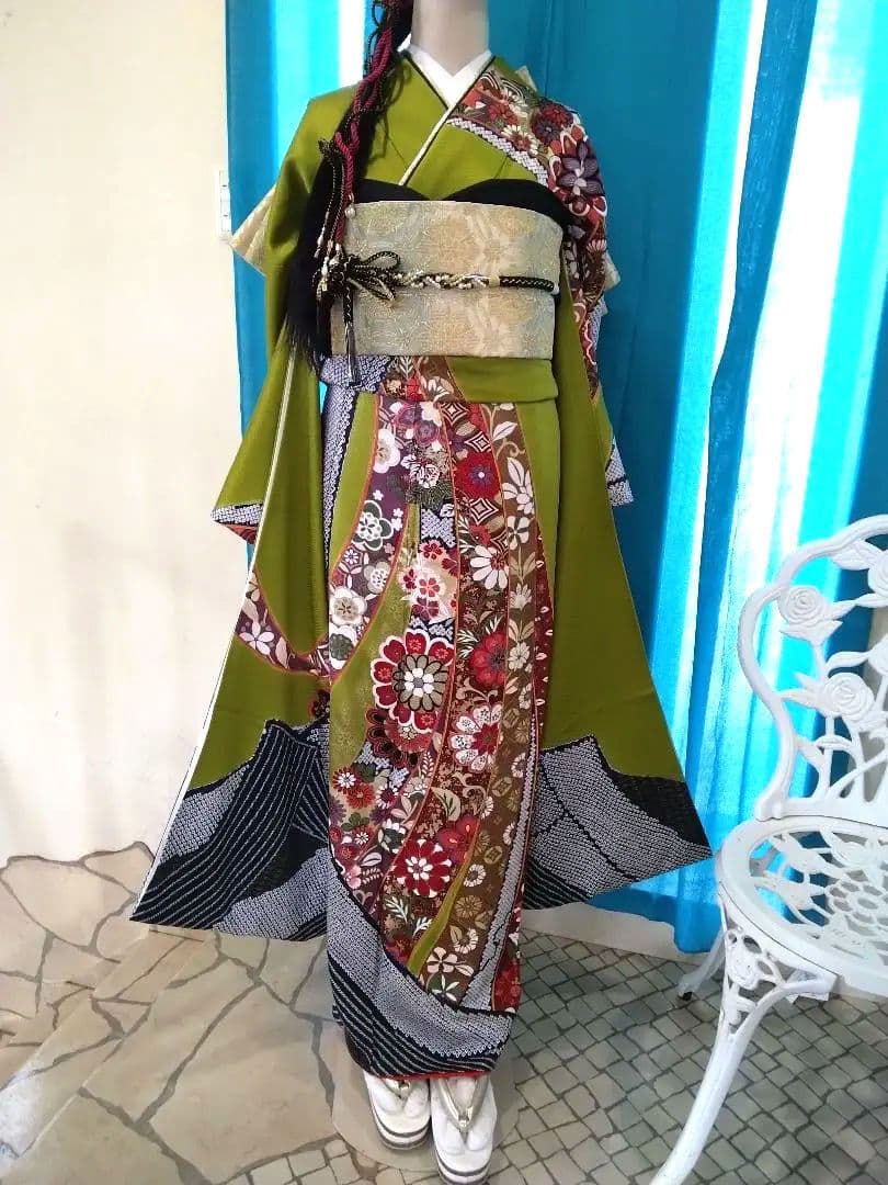 振袖フルセット、正絹、成人式、重ね衿、帯揚げ帯締め、西陣袋帯、襦袢