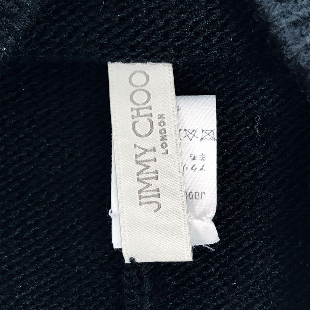 【未使用級】JIMMY CHOO ジミーチュウ ニット帽 ビーニー ニット 黒