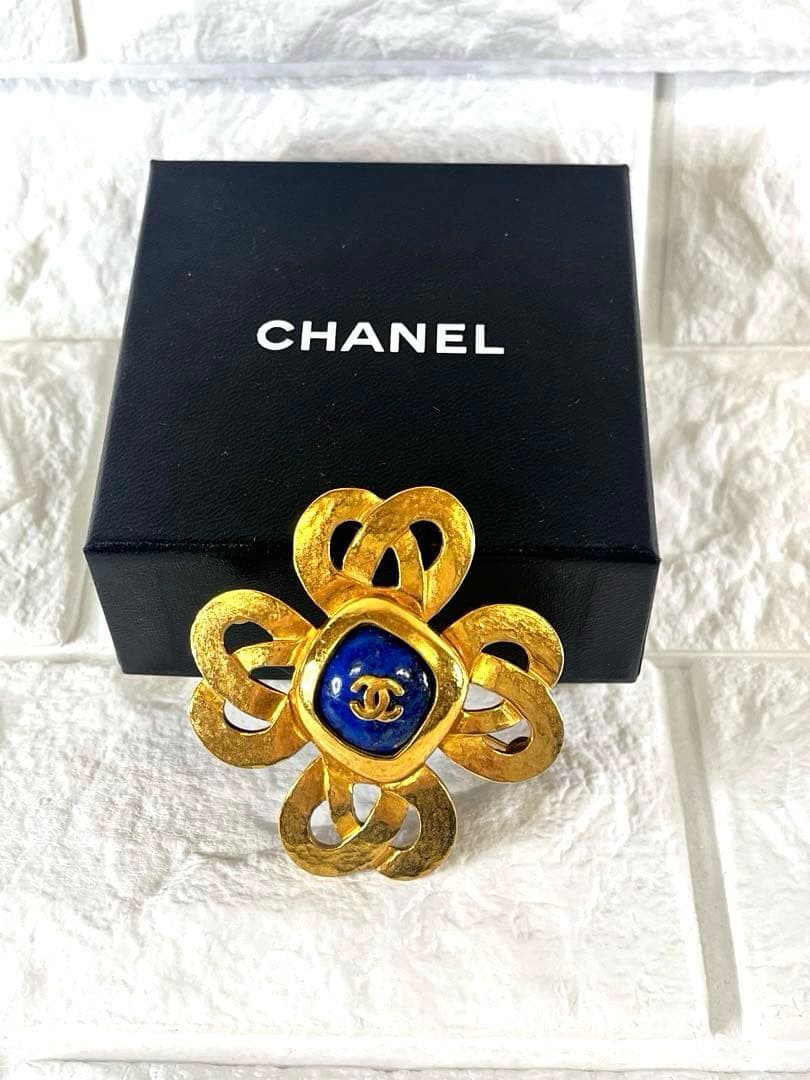 ⭐️超美品⭐️CHANEL シャネル　ヴィンテージ　ブローチ　石　ゴールド　97P