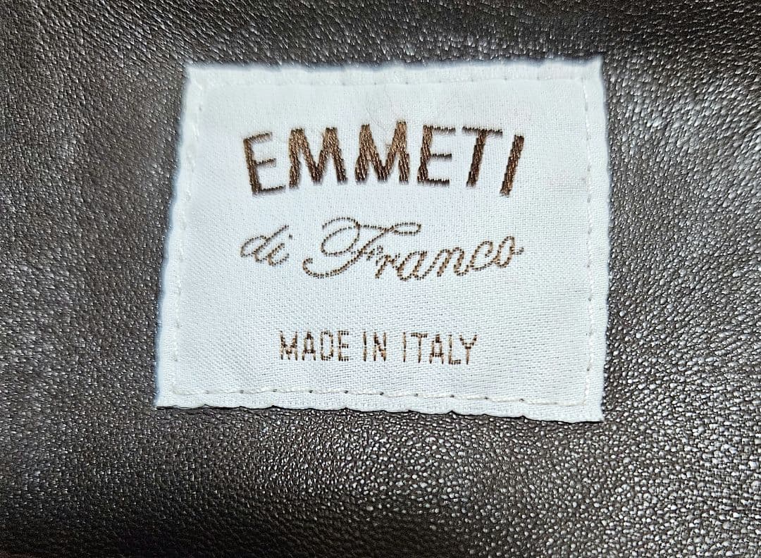 【サイズ44】EMMETI JURI ブラウンレザーシングルライダースジャケット