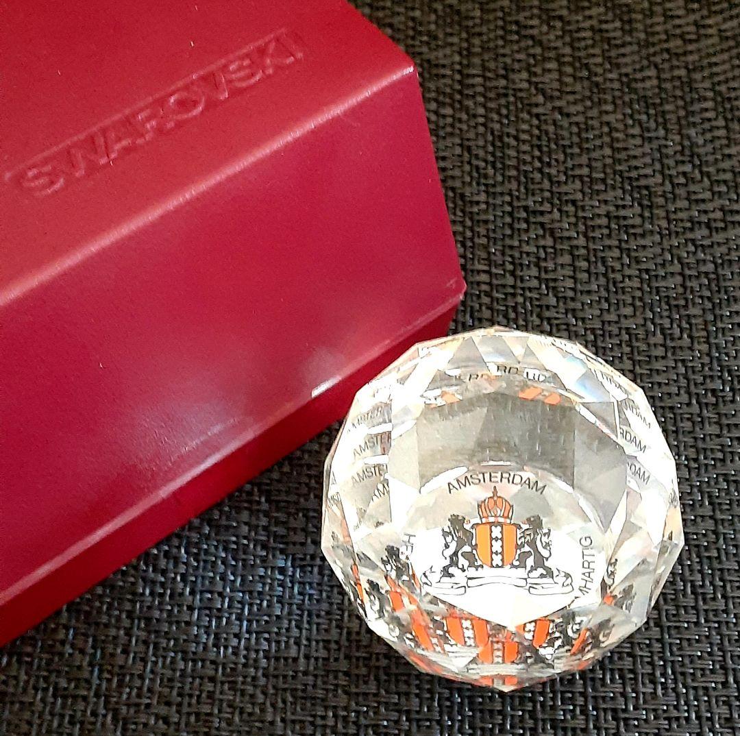 【Swarovski　スワロフスキー】クリスタル　ペーパーウェイト　共箱　文房具