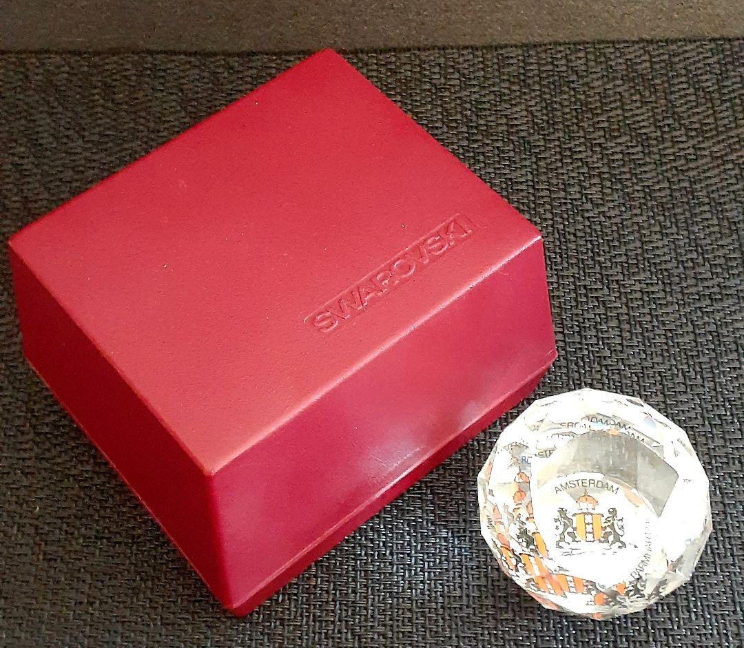 【Swarovski　スワロフスキー】クリスタル　ペーパーウェイト　共箱　文房具