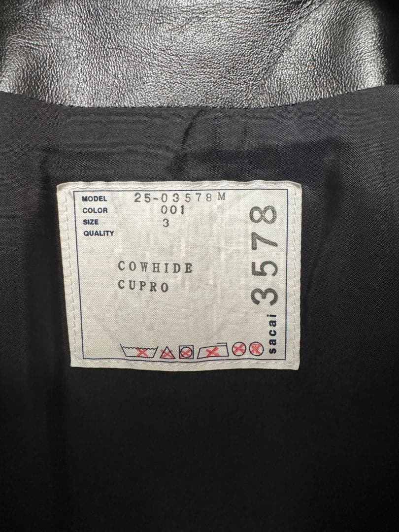 sacai 25SS レザージャケット サイズ3 サカイ