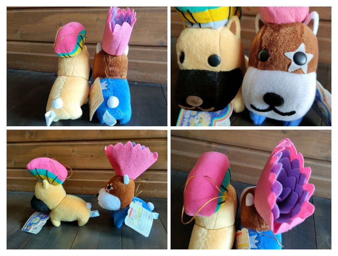 アフロ犬　ぬいぐるみ・PART3×4体＆フェイスクッション3個まとめ売り