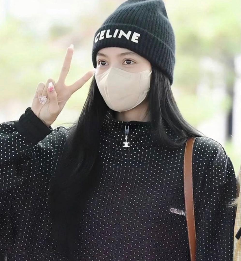 セリーヌ ロゴ ニットキャップ ビーニー ニット帽 アンゴラ混