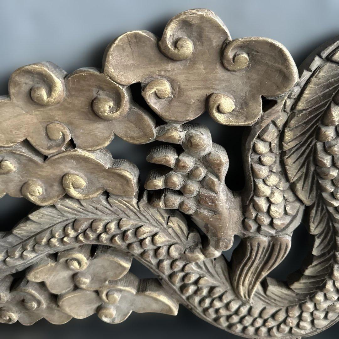 瞬間的お値下げ‼️ヴィンテージ　木製龍ドラゴン彫刻