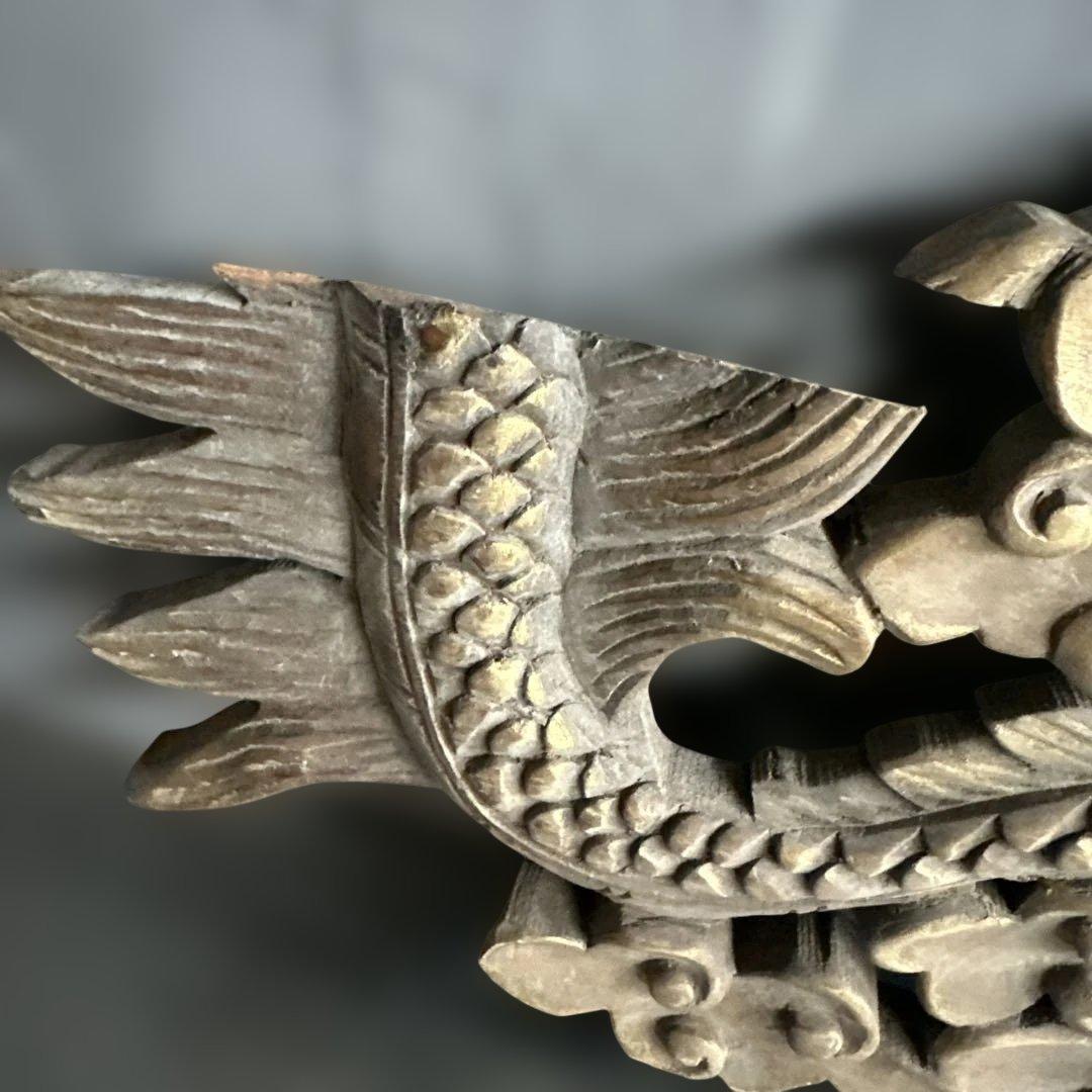 瞬間的お値下げ‼️ヴィンテージ　木製龍ドラゴン彫刻