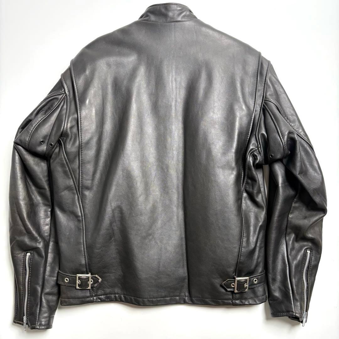 【米国製】Schott レザー ライダースジャケット 黒 40 シングル 本革