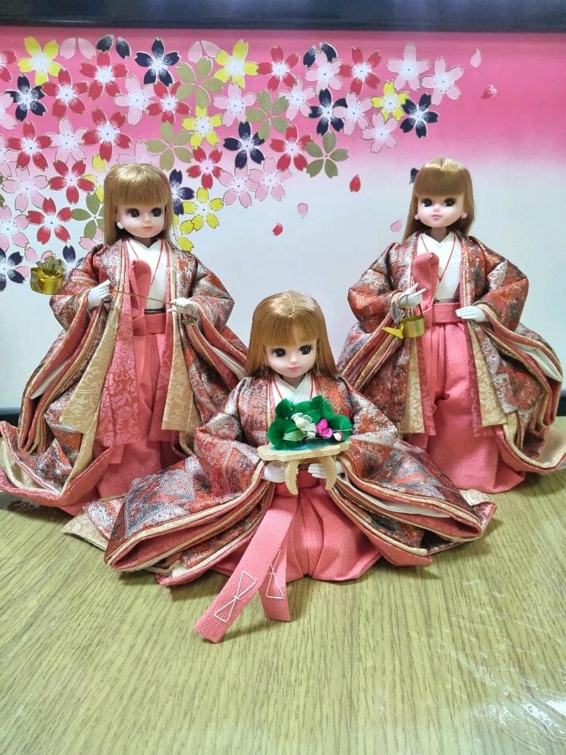 雛人形　リカちゃん　三人官女　リメイク品 　④