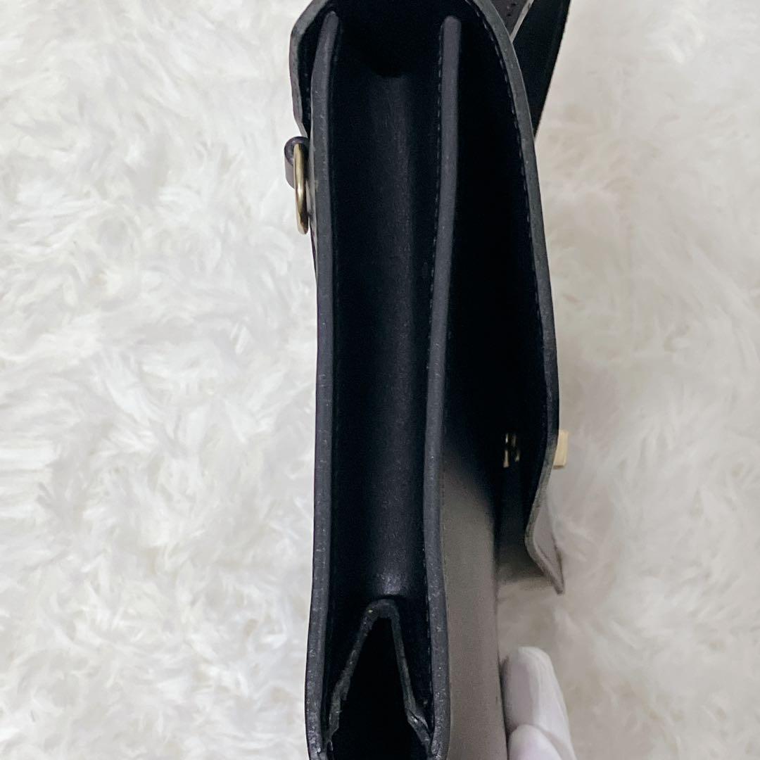 ミミベリー へべ 2way ショルダーバッグ レザー ブラック ターンロック