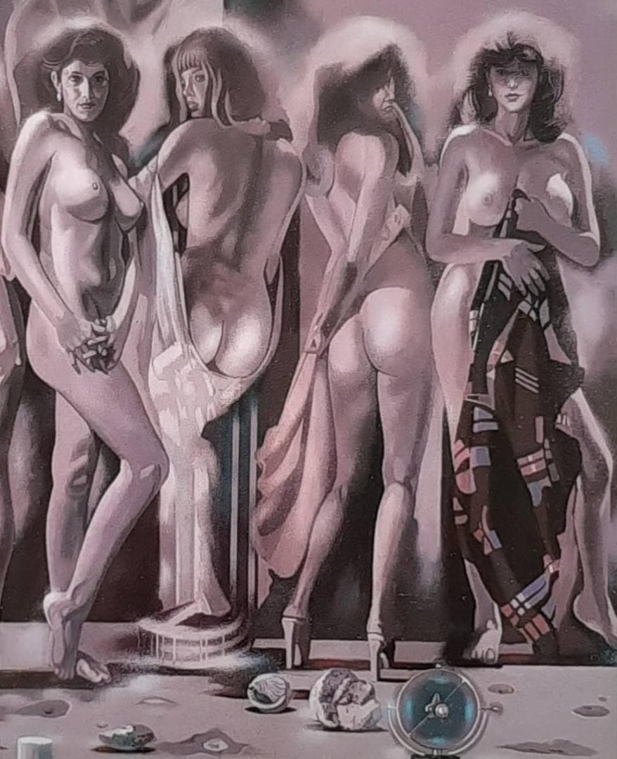 飯田四郎、「天上の詩 '99(Ⅰ)」、希少画集の額装画、四季、風景、人気作品