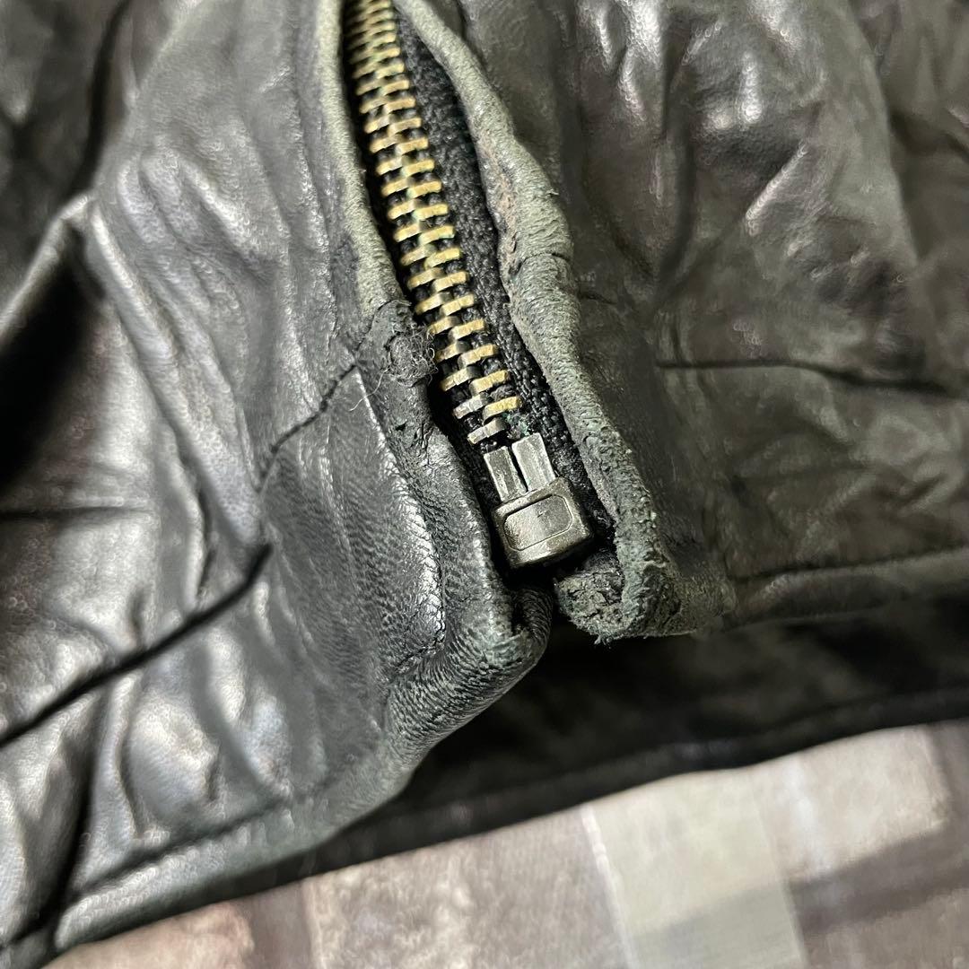 vintage 本革 American オールドレザージャケット ブラック L