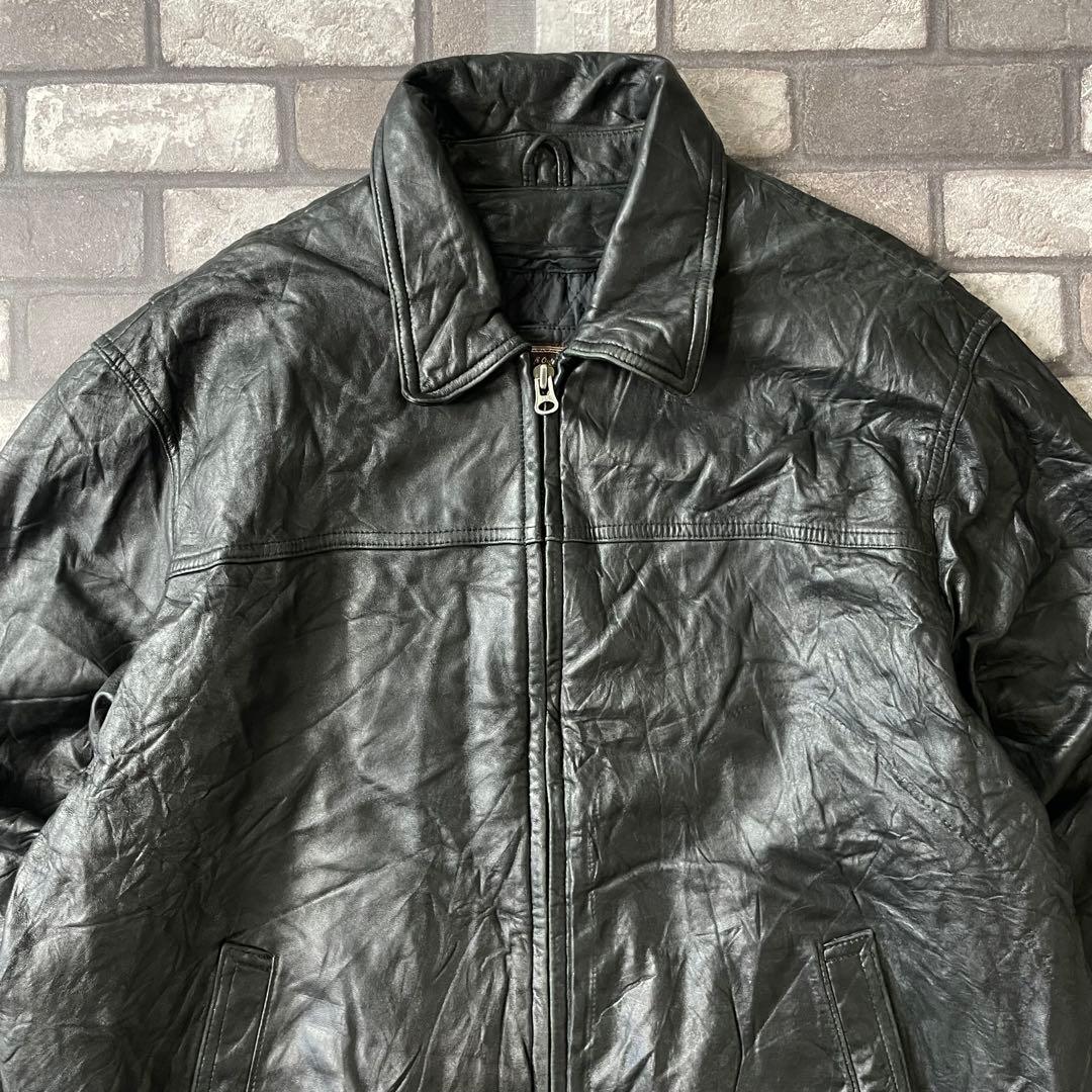 vintage 本革 American オールドレザージャケット ブラック L