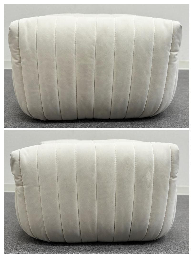 ■リーン・ロゼ■ロゼサンドラ　パフ　オットマン　オフホワイト系　クッションソファ