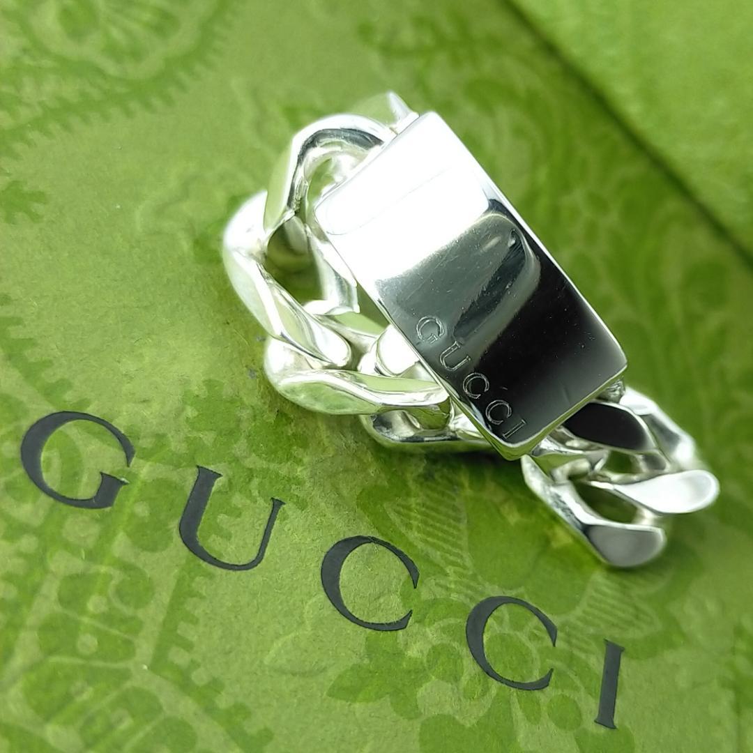 ◆SALE◆【GUCCI】プレート　喜平　チェーン　リング　１７号　1875
